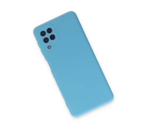 Samsung Galaxy A22 Kılıf Nano içi Kadife Silikon - Mavi