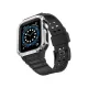 Apple Watch 42mm KR401 Silikon Kordon - Siyah-Gümüş