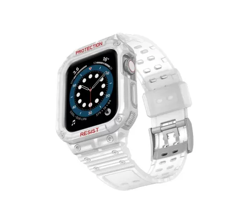 Apple Watch 42mm KR401 Silikon Kordon - Şeffaf