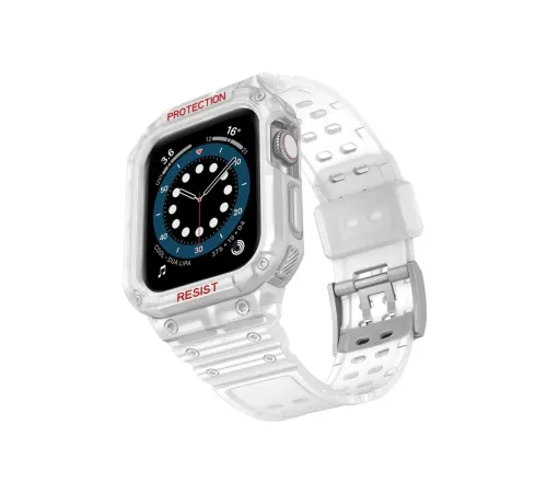 Apple Watch 42mm KR401 Silikon Kordon - Şeffaf
