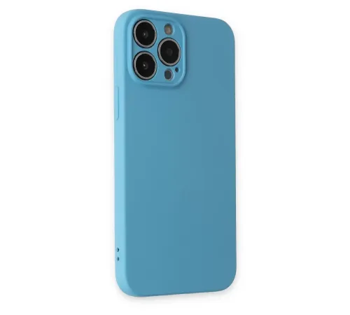 Apple iPhone 13 Pro Max Kılıf Nano içi Kadife Silikon - Mavi