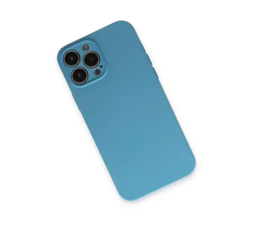 Apple iPhone 13 Pro Max Kılıf Nano içi Kadife Silikon - Mavi