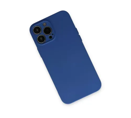 Apple iPhone 13 Pro Max Kılıf Nano içi Kadife Silikon - Lacivert