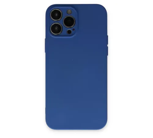 Apple iPhone 13 Pro Max Kılıf Nano içi Kadife Silikon - Lacivert