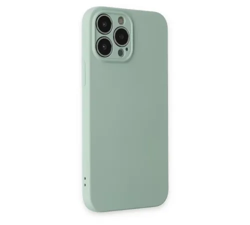 Apple iPhone 13 Pro Max Kılıf Nano içi Kadife Silikon - Su Yeşili