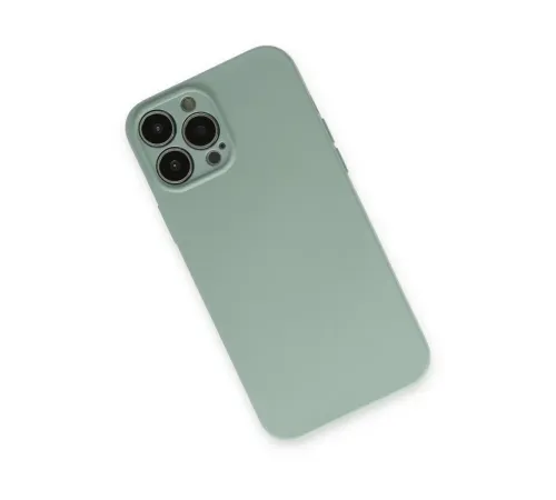 Apple iPhone 13 Pro Max Kılıf Nano içi Kadife Silikon - Su Yeşili