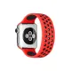 Apple Watch 42mm Ayarlı Delikli Silikon Kordon - Kırmızı-Siyah