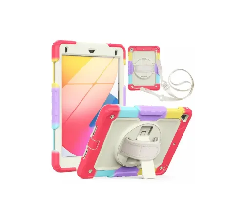 Apple iPad 5 Air 9.7 Kılıf Tablet Rainbow Kapak - Kırmızı
