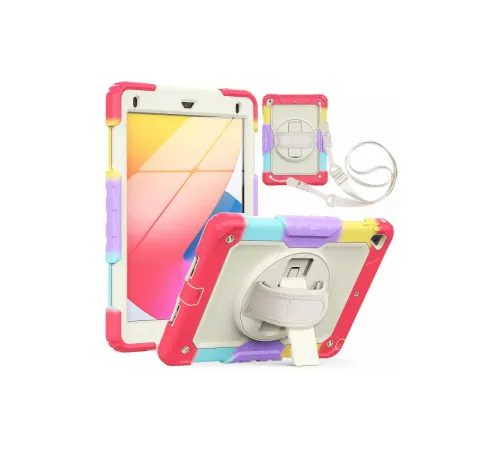 Apple iPad 5 Air 9.7 Kılıf Tablet Rainbow Kapak - Kırmızı