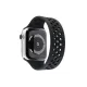 Apple Watch 42mm Ayarlı Delikli Silikon Kordon - Siyah-Siyah