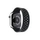 Apple Watch 42mm Ayarlı Delikli Silikon Kordon - Siyah-Siyah
