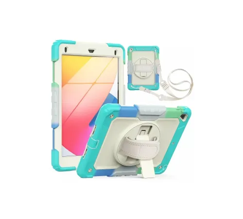 Apple iPad 5 Air 9.7 Kılıf Tablet Rainbow Kapak - Turkuaz