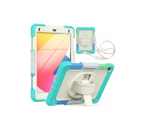 Apple iPad 5 Air 9.7 Kılıf Tablet Rainbow Kapak - Turkuaz
