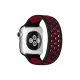 Apple Watch 38mm Ayarlı Delikli Silikon Kordon - Siyah-Kırmızı