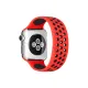 Apple Watch 38mm Ayarlı Delikli Silikon Kordon - Kırmızı-Siyah