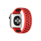 Apple Watch 38mm Ayarlı Delikli Silikon Kordon - Kırmızı-Siyah