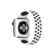 Apple Watch 38mm Ayarlı Delikli Silikon Kordon - Beyaz-Siyah