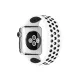 Apple Watch 38mm Ayarlı Delikli Silikon Kordon - Beyaz-Siyah