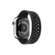 Apple Watch 38mm Ayarlı Delikli Silikon Kordon - Siyah-Siyah