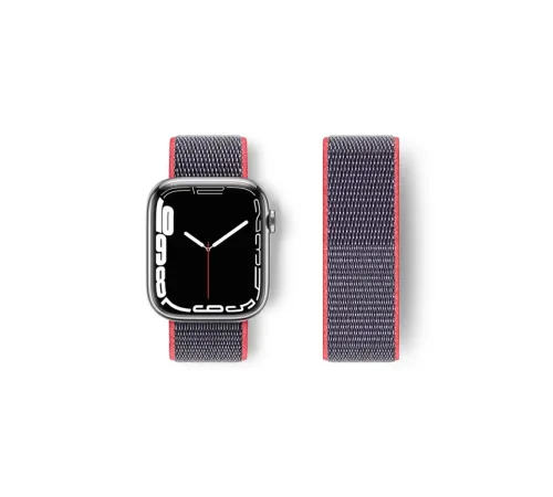 Apple Watch 42mm Hasırlı Cırtcırtlı Kordon - Pembe