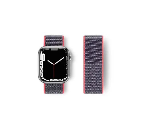 Apple Watch 42mm Hasırlı Cırtcırtlı Kordon - Pembe