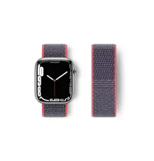 Apple Watch 42mm Hasırlı Cırtcırtlı Kordon - Pembe