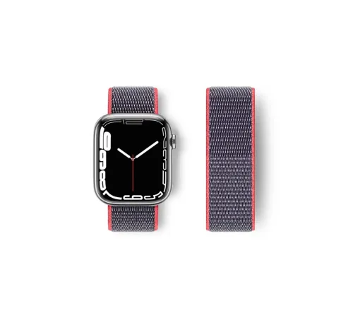 Apple Watch 42mm Hasırlı Cırtcırtlı Kordon - Pembe