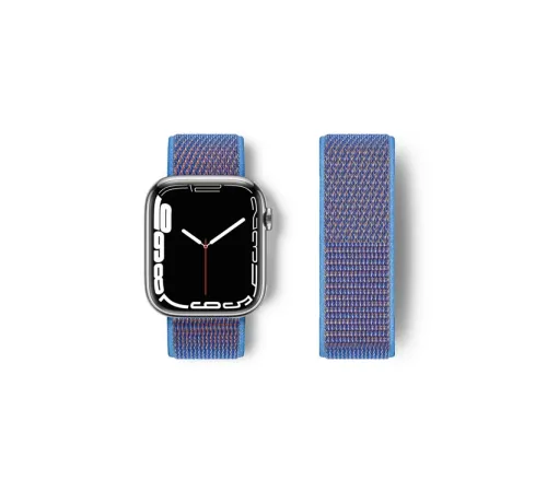 Apple Watch 42mm Hasırlı Cırtcırtlı Kordon - Mor