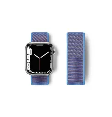 Apple Watch 42mm Hasırlı Cırtcırtlı Kordon - Mor