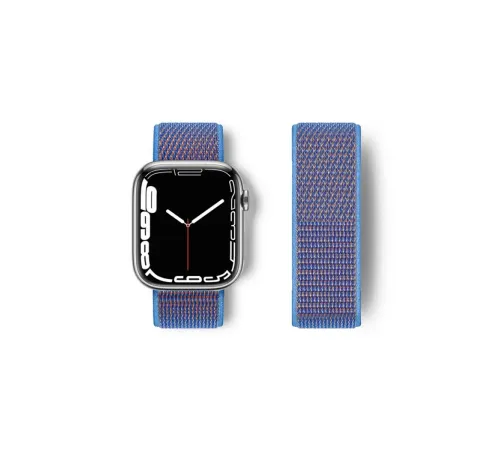Apple Watch 42mm Hasırlı Cırtcırtlı Kordon - Mor