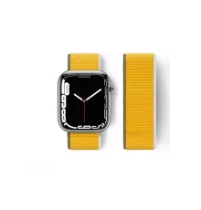 Apple Watch 42mm Hasırlı Cırtcırtlı Kordon - Sarı