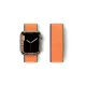 Apple Watch 42mm Hasırlı Cırtcırtlı Kordon - Turuncu