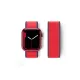 Apple Watch 42mm Hasırlı Cırtcırtlı Kordon - Kırmızı