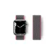Apple Watch 38mm Hasırlı Cırtcırtlı Kordon - Pembe
