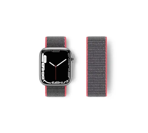 Apple Watch 38mm Hasırlı Cırtcırtlı Kordon - Pembe