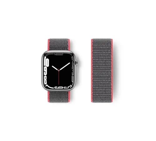 Apple Watch 38mm Hasırlı Cırtcırtlı Kordon - Pembe