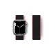 Apple Watch 38mm Hasırlı Cırtcırtlı Kordon - Pembe-Siyah