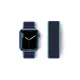Apple Watch 38mm Hasırlı Cırtcırtlı Kordon - Mavi-Lacivert