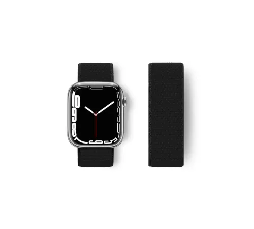 Apple Watch 38mm Hasırlı Cırtcırtlı Kordon - Siyah