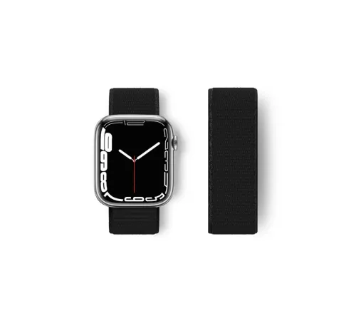 Apple Watch 38mm Hasırlı Cırtcırtlı Kordon - Siyah