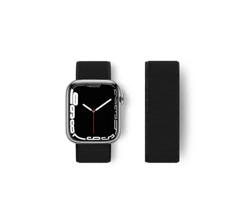 Apple Watch 38mm Hasırlı Cırtcırtlı Kordon - Siyah