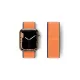 Apple Watch 38mm Hasırlı Cırtcırtlı Kordon - Lacivert-Turuncu
