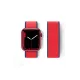 Apple Watch 38mm Hasırlı Cırtcırtlı Kordon - Lacivert-Kırmızı