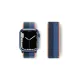 Apple Watch 38mm Hasırlı Cırtcırtlı Kordon - Siyah-Mavi
