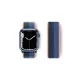 Apple Watch 38mm Hasırlı Cırtcırtlı Kordon - Siyah-Mavi
