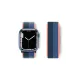 Apple Watch 38mm Hasırlı Cırtcırtlı Kordon - Siyah-Mavi