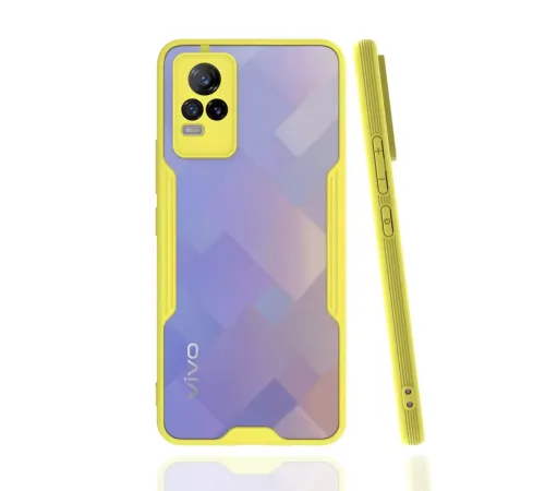 Vivo V21e Kılıf Platin Silikon - Sarı