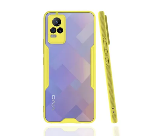 Vivo V21e Kılıf Platin Silikon - Sarı