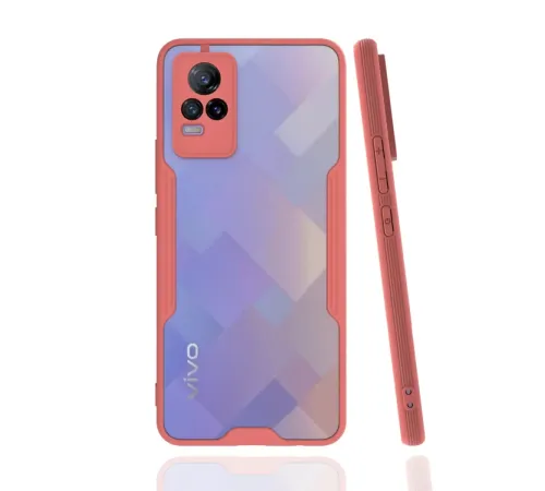 Vivo V21e Kılıf Platin Silikon - Pembe