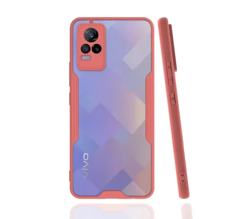 Vivo V21e Kılıf Platin Silikon - Pembe